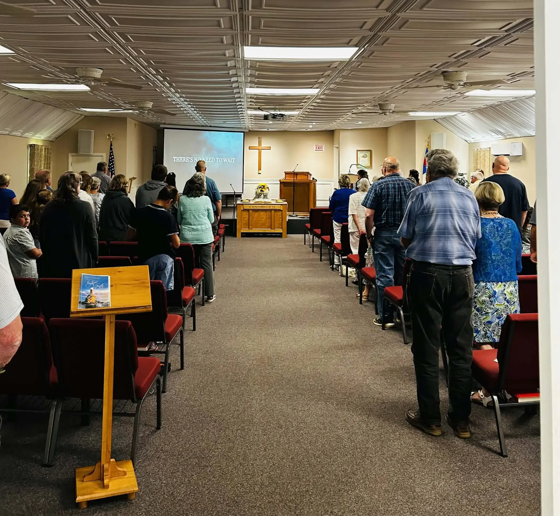 The congregation gathered for Sunday worship at Lakes Christian Fellowship